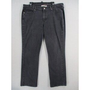Levis Womens 414 Classic Straight Jeans 18W Black Stretch Denim Mid Rise